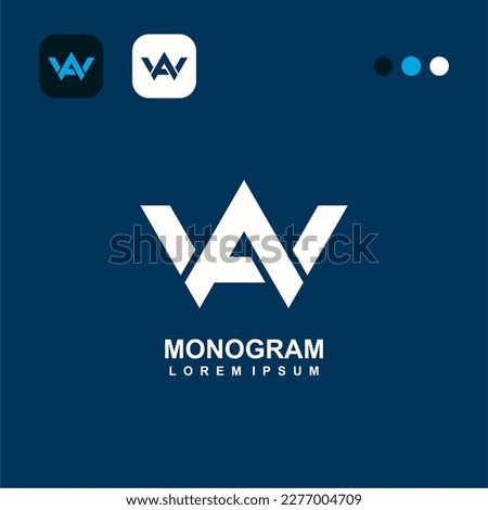 Monogram logo premium vector logotype for business, brand, initial, consept. Premium AW logo. Elegant corporate identity