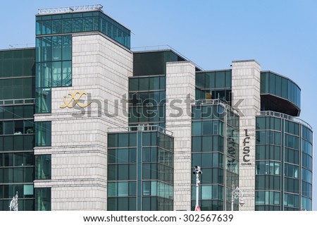 DUBLIN Ireland - August 2, 2015: Ireland\'s International Financial Services Centre.It has become one of the leading hedge fund service centres in Europe and the world.