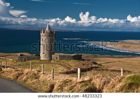 photo old ancient irish castle on the west of ireland