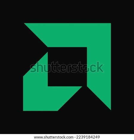 Green modern square black background modern concept vector art design logo icon symbol sign isolated template