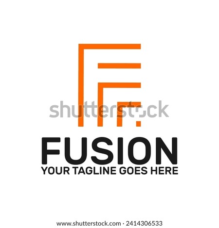 abstract letter F logo template, fusion logo template
