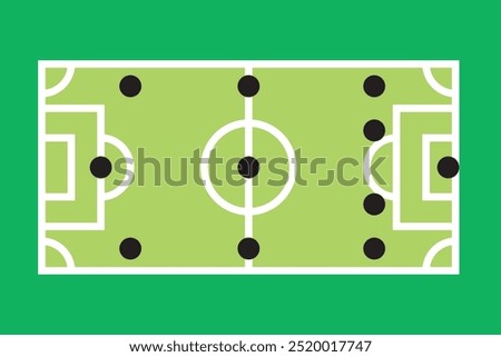 Football or soccer field icon, football tactics formation 4-3-3 flat icon vector design illustration. 