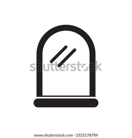 Mirror silhouette icon, bathroom mirror icon, vector illustration, isolated on white background. 