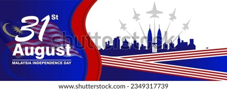 Happy 31 August Malaysia Independence Day Vector Illustration. Petronas Towers Design for Twin Towers and Malaysia Flag 66th National Day Poster Banner Template