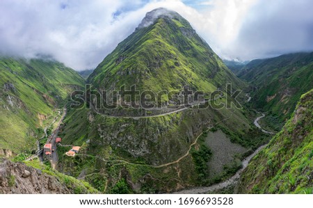 Similar – Foto Bild Andean railway in Alausi Ecuador goes to the devil’s nose