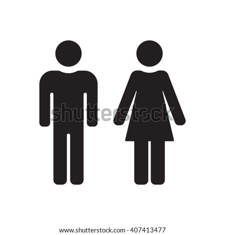 Man, Woman  icon,  isolated. Flat  design.