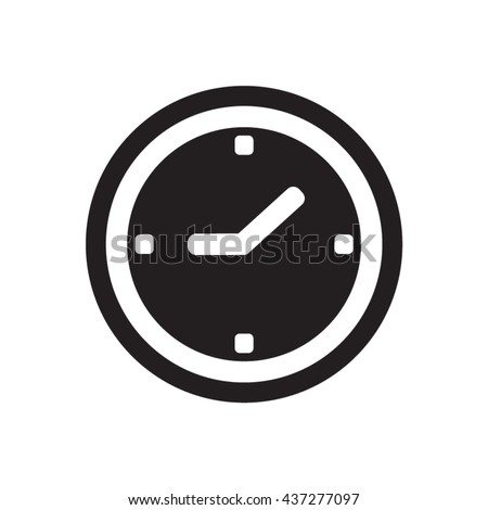 Clock   icon,  isolated. Flat  design.