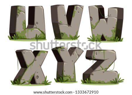 Stone textured 3D style Jungle font Part 4