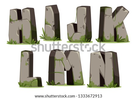 Stone textured 3D style Jungle font Part 2