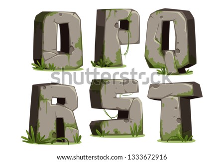 Stone textured 3D style Jungle font Part 3