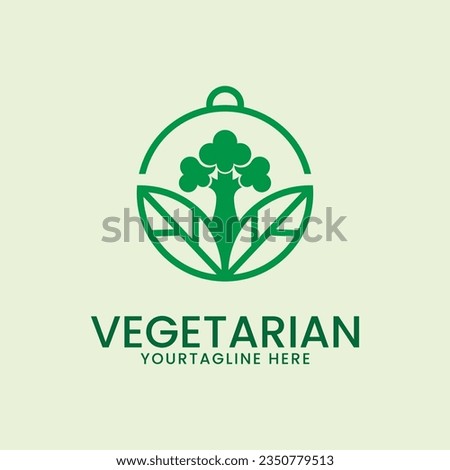 vegetarian logo vector illustration design