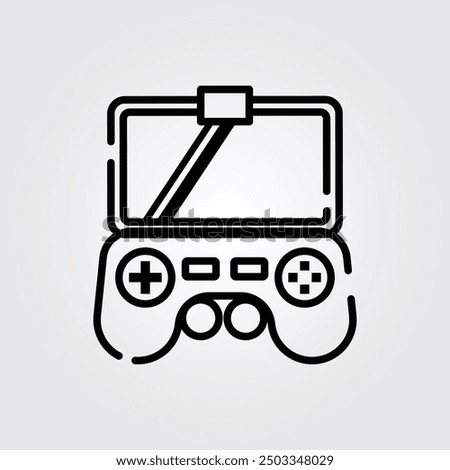 Line art game controller icon logo vector illustration design, for smartphone features theme design