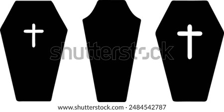 coffin silhouette. Vector illustration for graphic design, logos, websites, and social media.