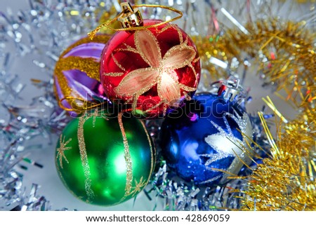 New Year's toys and decorative Christmas-tree decorations