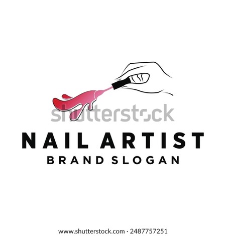 Nail polish logo design for beauty care