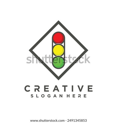 Traffic light logo design element vector icon with creative concept idea