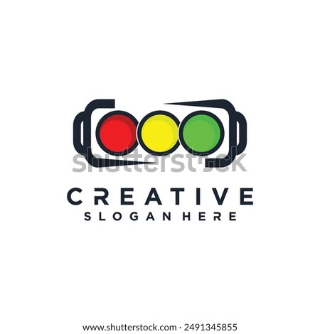 Traffic light logo design element vector icon with creative concept idea