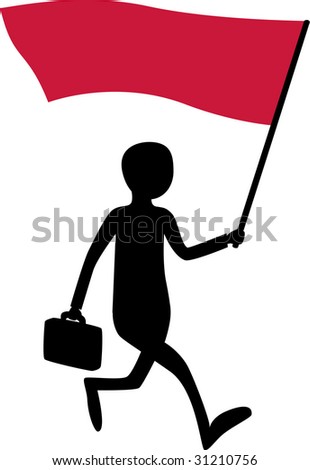 Running Man With Flag Stock Vector Illustration 31210756 : Shutterstock