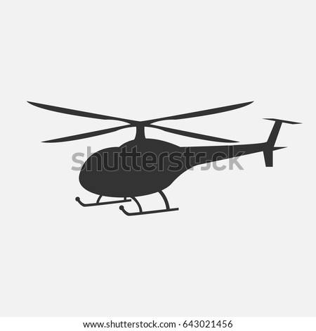 Vector illustration of helicopter in monochrome
