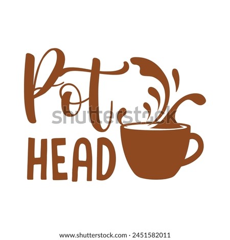Pot head funny coffee vector design
