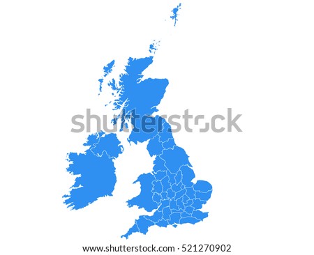 Vector map-uk country on white background