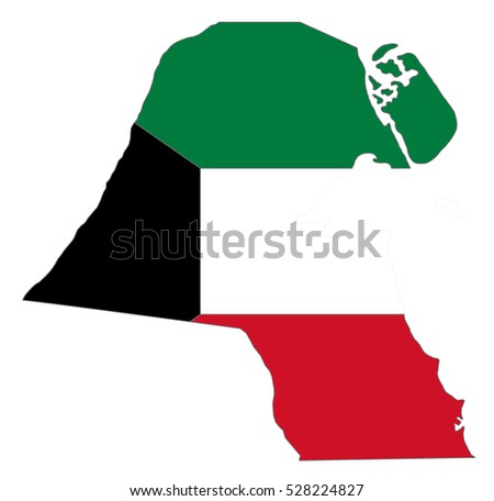 Vector map-kuwait country on white background.