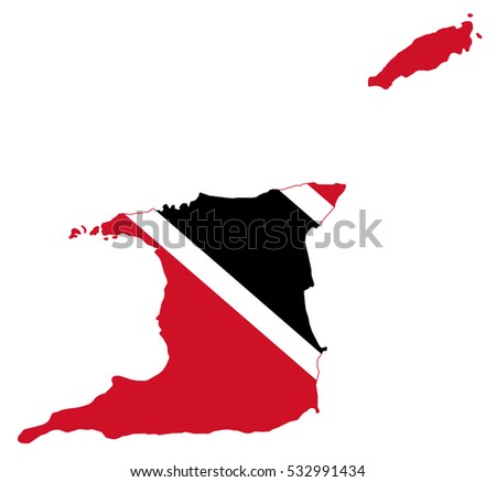 Flag map of Trinidad and Tobago