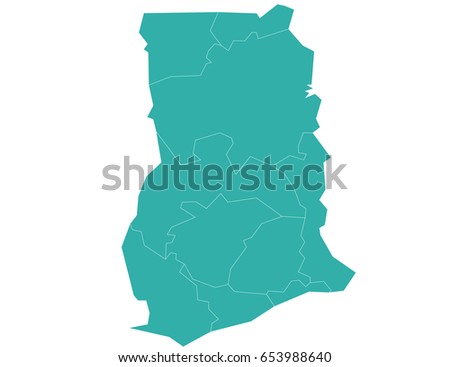 Colorful Ghana Map With Regions Download Free Vectors