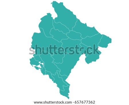 map of montenegro isolated on white background
