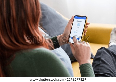 Similar – Image, Stock Photo Crop faceless woman using hand sanitizer in ward