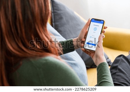 Similar – Image, Stock Photo Crop faceless woman using hand sanitizer in ward