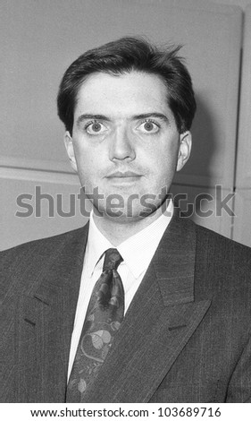 LONDON - DECEMBER 12: Mark Jones, Conservative party Parliamentary Candidate for Islington South and Finsbury, attends a photo call at Conservative Central Office on December 12, 1990 in London.