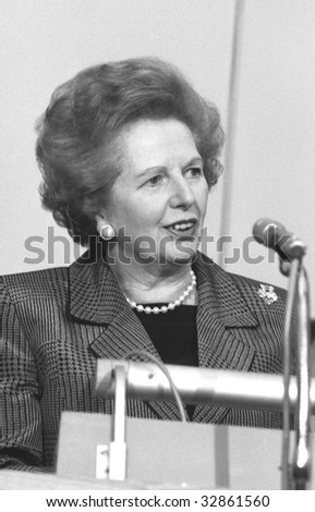 LONDON-JULY 1: Margaret Thatcher, British Prime Minister, speaks on July 1, 1991 in London. She was Prime Minister from 1979-1990.