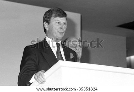 LONDON-MAY 24: Bryan Gould, Labour party Environment spokesman and Member of Parliament for Dagenham, speaks at a press conference on May 24, 1990 in London. He was born in New Zealand.