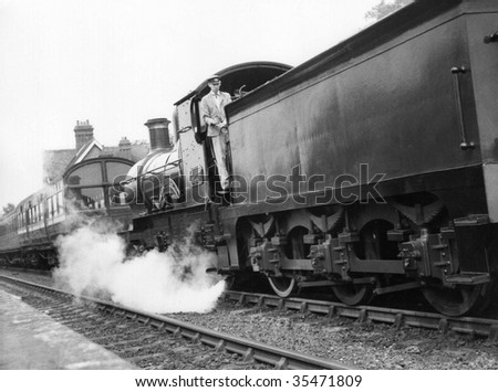 SHEFFIELD PARK, ENGLAND-CIRCA 1972: A steam locomotive hauls a passenger train on the preserved \