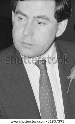 LONDON - MAY 24: Gordon Brown, British Prime Minister & Labour Party Leader, attends a press conference on May 24, 1990 in London.