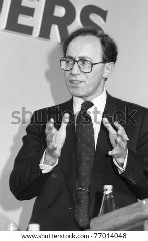 LONDON, ENGLAND - JUNE 27: Malcom Rifkind, Secretary of State for Transport and Conservative party Member of Parliament for Edinburgh Pentlands, speaks at a conference on June 27, 1991 in London.