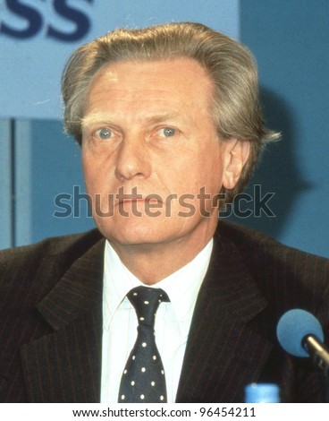 LONDON - APRIL 10: Michael Heseltine, Secretary of State for the Environment, attends a Conservative party press conference on April 10, 1991 in London, England. In 1995 he became Deputy Prime Minister.