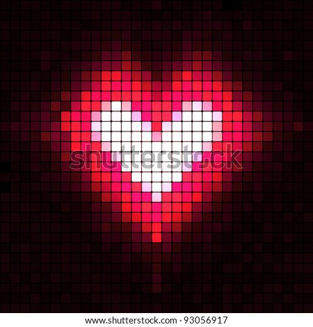 Heart mosaic. Vector illustration.