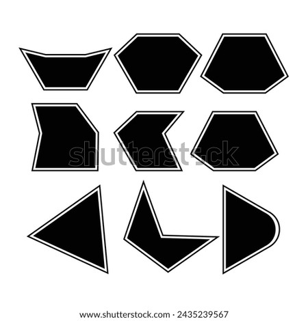 outlined and filled geometric fluid black and white shapes vector illustration