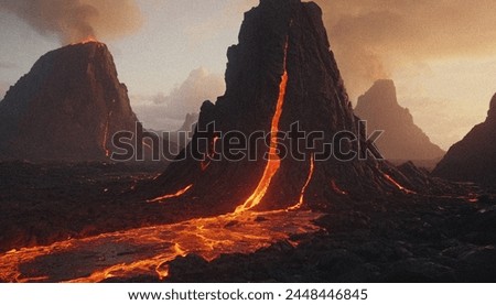 Similar – Image, Stock Photo Volcano with lava in highlands