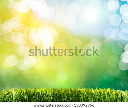 Green sunny natural background concept with fine bokeh - great for posters, cards or banners