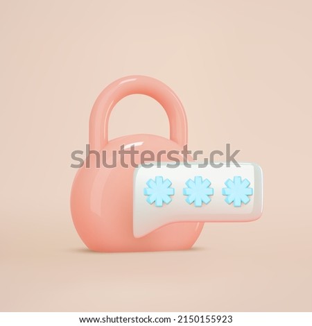 3d secure icon. 2fa two steps authentication security password and closed padlock. Account verification, online access, otp code concept. Realistic vector illustration