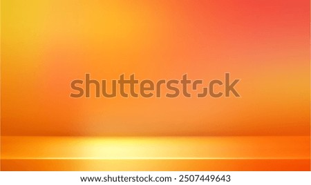 3d abstract autumn studio room background. Orange, brown dark gradient empty wall backdrop. Back ground horizontal mockup product season presentation. Empty scene platform. Promotion vector display.