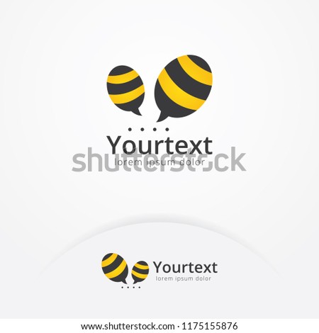 Bee talk logo, logo of communication with the shape of bee insects. Chatting and discussion logo template