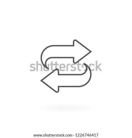 Exchange icon. Symbol of Exchange and Convert, Convert icon vector. Symbol of bidirectional arrows. Arrows thin line icon
