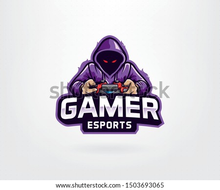 Gamer mascot logo design vector. Gamer illustration for sport team. Men in hood sweater vector illustration. Modern illustration concept style for badge