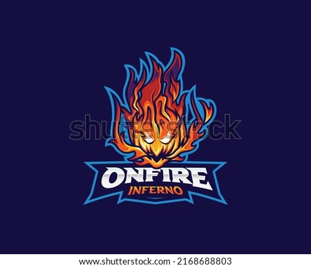 Fireball mascot logo design. Fireball monster vector illustration. Logo illustration for mascot or symbol and identity, emblem sports or e-sports gaming team