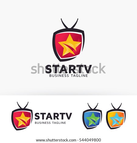 Star television logo design. Media, Entertainment, Television logo concept. Vector logo template