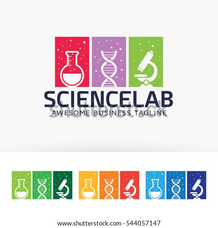 Science laboratory logo design. Science education logo concept. Vector logo template